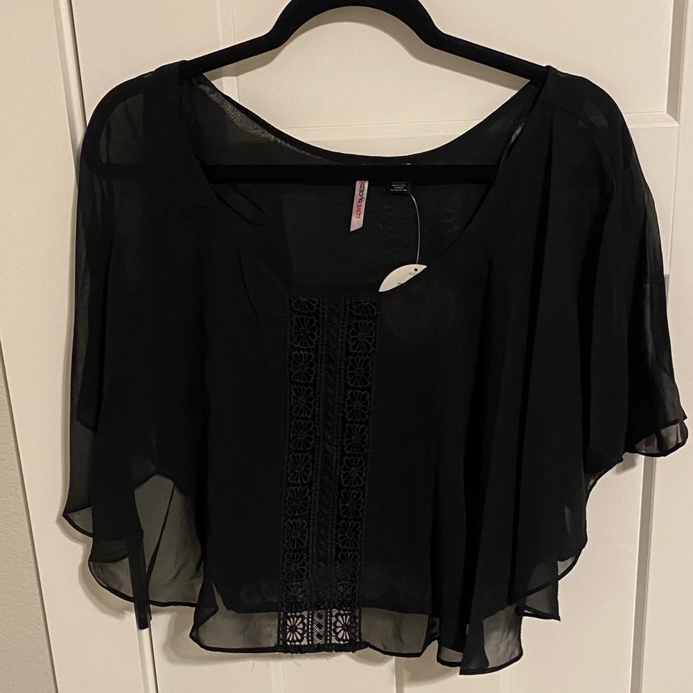 Love By Design Elegant Black Lace Blouse